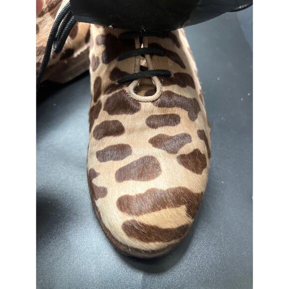 RARE Handmade Leopard Print Leather Sole Walter Genuin 7 Luxury Fur Golf Shoes - Picture 7 of 13